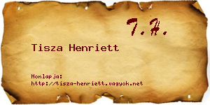 Tisza Henriett névjegykártya
